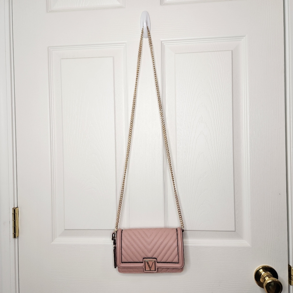 Victoria's Secret Orchid Blush Pink Purse Gold Chain Shoulder Crossbody - Picture 3 of 8